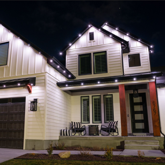 House with permanent lighting